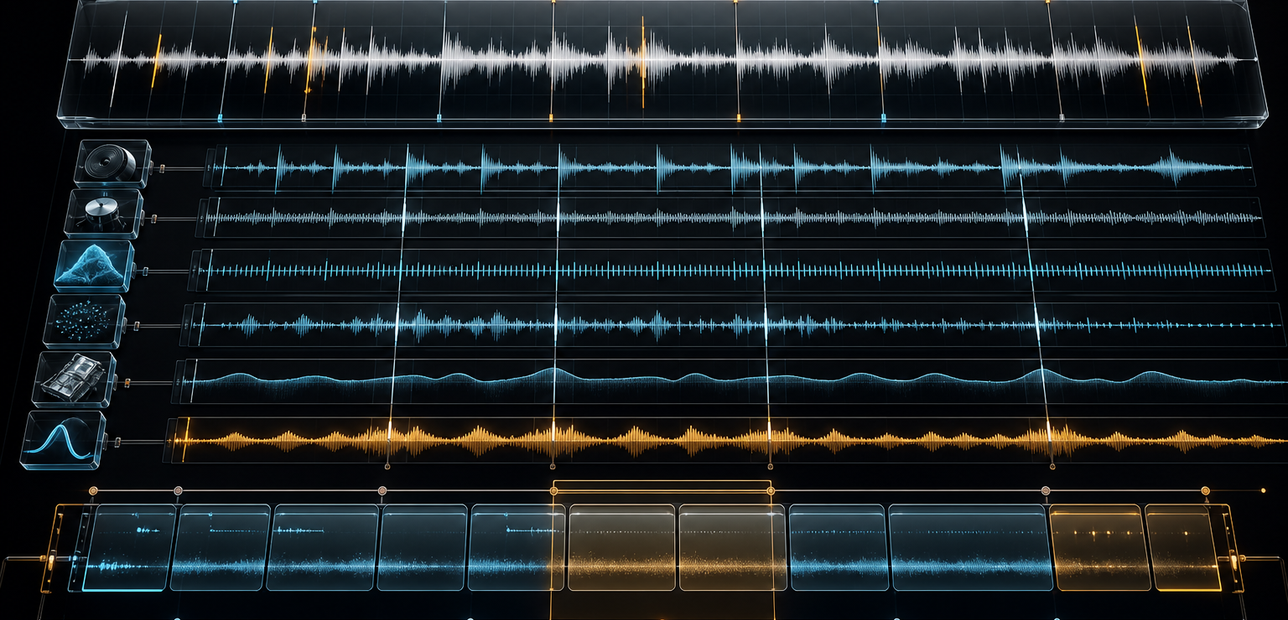 VelocityMusic Workflow case study dashboard showing structured audio workflow